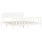 vidaXL Estructura de cama con cabecero madera maciza blanco 200x200 cm vidaXL Estructura de cama con cabecero madera maciza blanco 200x200 cm
