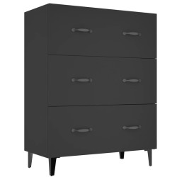 vidaXL Aparador de madera de ingeniería negro 69,5x34x90 cm