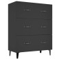 vidaXL Aparador de madera de ingeniería negro 69,5x34x90 cm