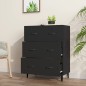 vidaXL Aparador de madera de ingeniería negro 69,5x34x90 cm