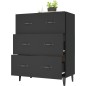 vidaXL Aparador de madera de ingeniería negro 69,5x34x90 cm