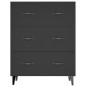 vidaXL Aparador de madera de ingeniería negro 69,5x34x90 cm