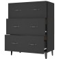 vidaXL Aparador de madera de ingeniería negro 69,5x34x90 cm