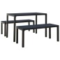 vidaXL Set de comedor de jardín 3 pzas acero y WPC negro vidaXL Set de comedor de jardín 3 pzas acero y WPC negro