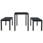 vidaXL Set de comedor de jardín 3 pzas acero y WPC negro vidaXL Set de comedor de jardín 3 pzas acero y WPC negro