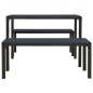 vidaXL Set de comedor de jardín 3 pzas acero y WPC negro vidaXL Set de comedor de jardín 3 pzas acero y WPC negro