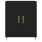 vidaXL Aparador de madera de ingeniería negro 69,5x34x90 cm