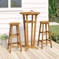 vidaXL Juego de bar 3 piezas madera maciza acacia 