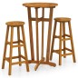 vidaXL Juego de bar 3 piezas madera maciza acacia 