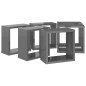 vidaXL Estantes cubo de pared 6 unidades gris brillo 30x15x30 cm