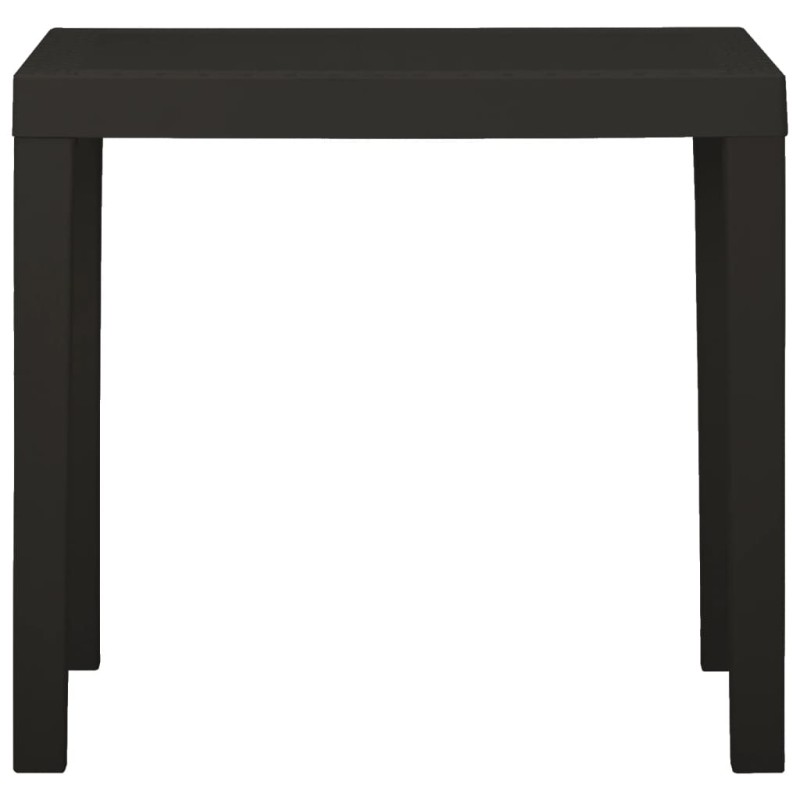 vidaXL Mesa de jardín de plástico gris antracita 79x65x72 cm vidaXL Mesa de jardín de plástico gris antracita 79x65x72 cm