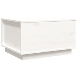 vidaXL Mesa de centro de madera maciza de pino blanco 60x50x35 cm