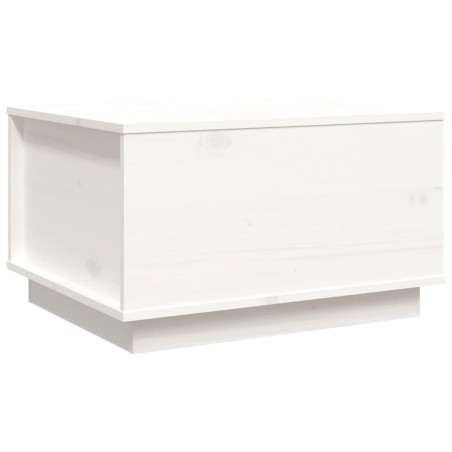 vidaXL Mesa de centro de madera maciza de pino blanco 60x50x35 cm
