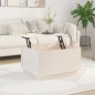 vidaXL Mesa de centro de madera maciza de pino blanco 60x50x35 cm
