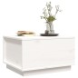 vidaXL Mesa de centro de madera maciza de pino blanco 60x50x35 cm