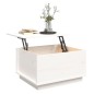 vidaXL Mesa de centro de madera maciza de pino blanco 60x50x35 cm