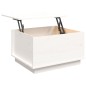 vidaXL Mesa de centro de madera maciza de pino blanco 60x50x35 cm