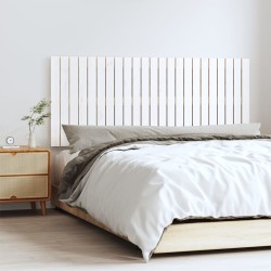 vidaXL Cabecero de cama de pared madera maciza pino blanco 147x3x60 cm
