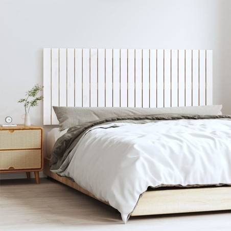 vidaXL Cabecero de cama de pared madera maciza pino blanco 147x3x60 cm
