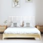 vidaXL Cabecero de cama de pared madera maciza pino blanco 147x3x60 cm vidaXL Cabecero de cama de pared madera maciza pino blanco 147x3x60 cm
