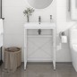 vidaXL Estructura de lavabo de hierro blanco 59x38x83 cm vidaXL Estructura de lavabo de hierro blanco 59x38x83 cm