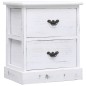 vidaXL Mesita de noche madera de Paulownia blanco 38x28x45 cm vidaXL Mesita de noche madera de Paulownia blanco 38x28x45 cm