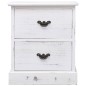 vidaXL Mesita de noche madera de Paulownia blanco 38x28x45 cm vidaXL Mesita de noche madera de Paulownia blanco 38x28x45 cm