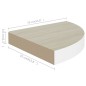 vidaXL Estante de esquina de pared MDF roble y blanco 35x35x3,8 cm vidaXL Estante de esquina de pared MDF roble y blanco 35x35x3,8 cm