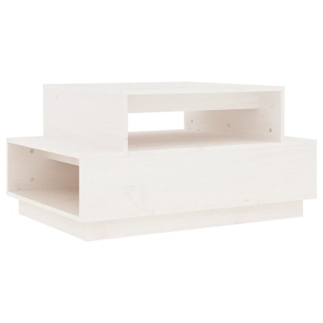 vidaXL Mesa de centro madera maciza de pino blanco 80x55x40,5 cm