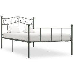 vidaXL Estructura de cama de metal gris 100x200 cm