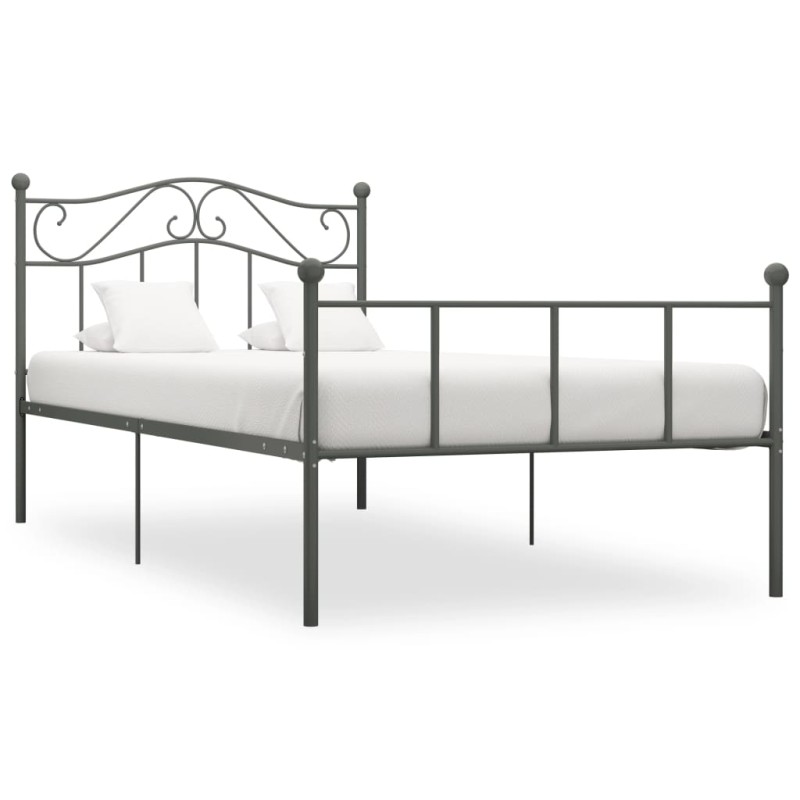 vidaXL Estructura de cama de metal gris 100x200 cm