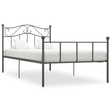 vidaXL Estructura de cama de metal gris 100x200 cm