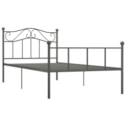vidaXL Estructura de cama de metal gris 100x200 cm