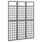 vidaXL Biombo/Enrejado de 3 paneles madera de abeto gris 121x180 cm