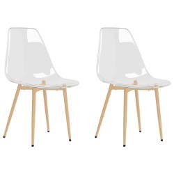 vidaXL Sillas de comedor 2 unidades transparente PET