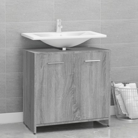 vidaXL Armario de baño madera contrachapada gris Sonoma 60x33x60 cm