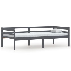 vidaXL Estructura de cama madera maciza pino gris oscuro 90x200 cm