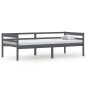 vidaXL Estructura de cama madera maciza pino gris oscuro 90x200 cm