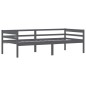 vidaXL Estructura de cama madera maciza pino gris oscuro 90x200 cm