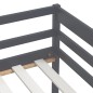 vidaXL Estructura de cama madera maciza pino gris oscuro 90x200 cm