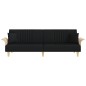 vidaXL Sofá cama con reposabrazos tela negro vidaXL Sofá cama con reposabrazos tela negro