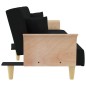 vidaXL Sofá cama con reposabrazos tela negro vidaXL Sofá cama con reposabrazos tela negro