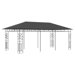 vidaXL Cenador con mosquitera gris antracita 6x3x2,73 m