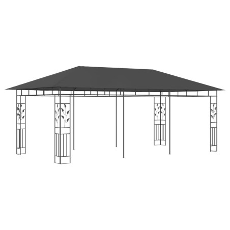 vidaXL Cenador con mosquitera gris antracita 6x3x2,73 m