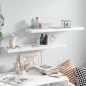vidaXL Estante flotante de pared 2 uds MDF blanco brillo 90x23,5x3,8cm
