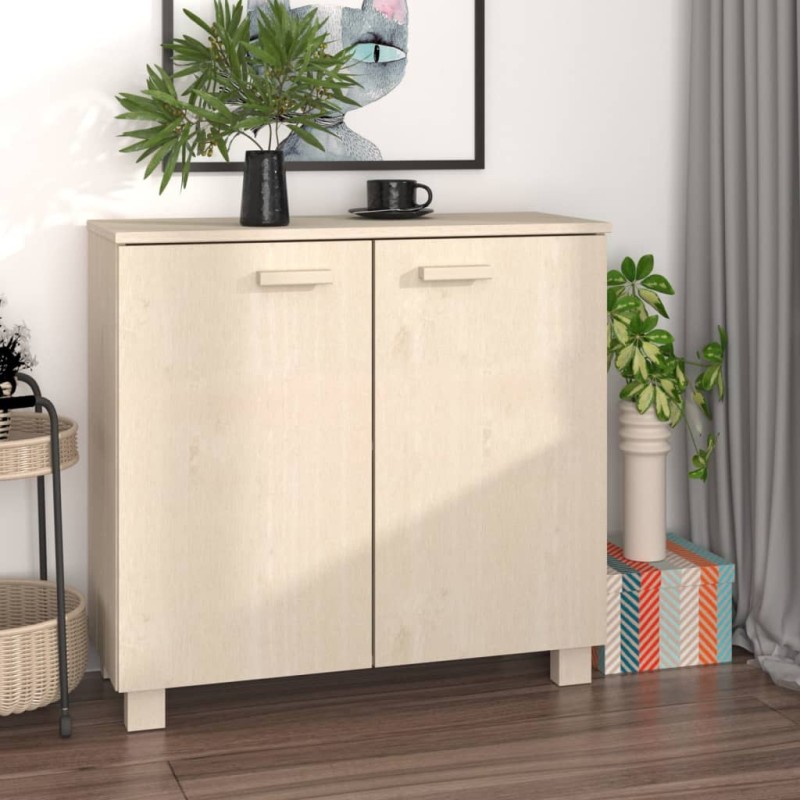 vidaXL Aparador HAMAR madera de pino maciza marrón miel 85x35x80 cm vidaXL Aparador HAMAR madera de pino maciza marrón miel 85x35x80 cm