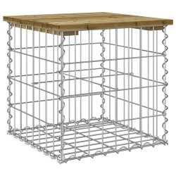 vidaXL Banco jardín diseño gaviones madera pino impregnada 43x44x42 cm