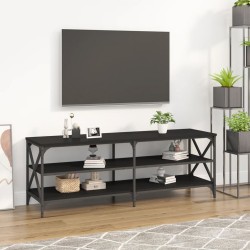 vidaXL Mueble de TV madera contrachapada negro 140x40x50 cm