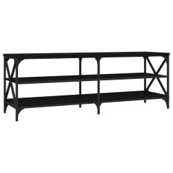 vidaXL Mueble de TV madera contrachapada negro 140x40x50 cm