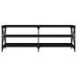 vidaXL Mueble de TV madera contrachapada negro 140x40x50 cm